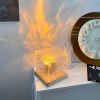 2023 New Hot USB Square Night Light Cube Decorative Night Lamp Square Crystal Table Lamp,Rotating Water Ripple Small Night Light Creative Bedside Lamp