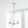 Modern 3-Light 15" Clear Glass and Metal Hanging Pendant Chandelier, Nickel