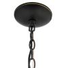 Modern 5-Light 20.5" Clear Glass and Metal Hanging Pendant Chandelier, Bronze