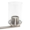 Modern 3-Light 15" Clear Glass and Metal Hanging Pendant Chandelier, Nickel