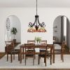 SERENITY Victorian Tiffany-Style Dark Bronze 5 Light Large Chandelier 25" Wide