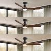 Ceiling Fan With Lights 3 Carved Wood Blade Noiseless Reversible Motor Remote
