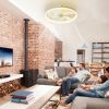 19.7in Ceiling Fan with 60W Light Round Pendant Fan Lamp LED Ceiling Fan with 6-Fan Speed 3000-6500W Light Color Adjustment Remote Control Timer APP C