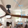 Ceiling Fan With Lights 3 Carved Wood Blade Noiseless Reversible Motor Remote