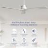 60 Inch Ceiling Fan With 6 Speed Remote Control Silver 3 Solid Wood Blade