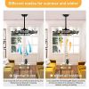 [Video]Matte Black Ceiling Fans With Remote Control 8 lights, DC Motor, 3 ABS
