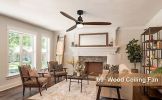 Ceiling Fan With Lights 3 Carved Wood Blade Noiseless Reversible Motor Remote