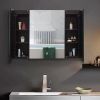 36x26 inch Black LED Mirror Medicine Cabinet Surface, Defogger, Anti-Fog,Dimmable Lights Brightness Memory