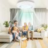 17.71in LED Ceiling Fan with Light Round Pendant Fan Lamp Low Profile Fan Light with 6 Fan Speed 3 Colors Remote Control APP Control Timer Function