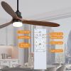 Ceiling Fan With Lights 3 Carved Wood Blade Noiseless Reversible Motor Remote