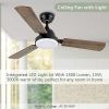 Simple Deluxe 44-inch Ceiling Fan with LED Light and Remote Control, 6-Speed