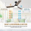 Simple Deluxe 44-inch Ceiling Fan with LED Light and Remote Control, 6-Speed