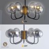 Modern American chandelier-black gold iron glass lampshade -10 bulbs -G9 lamp holder