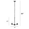 Modern 3-Light 15" Clear Glass and Metal Hanging Pendant Chandelier, Bronze