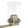 Modern 3-Light 15" Clear Glass and Metal Hanging Pendant Chandelier, Brass