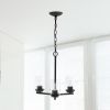 Modern 3-Light 15" Clear Glass and Metal Hanging Pendant Chandelier, Bronze