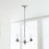 Modern 3-Light 15" Clear Glass and Metal Hanging Pendant Chandelier, Chrome