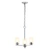 Modern 3-Light 15" Clear Glass and Metal Hanging Pendant Chandelier, Chrome