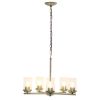 Modern 5-Light 20.5" Clear Glass and Metal Hanging Pendant Chandelier, Brass
