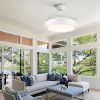 42 in. White Frame Retractable Ceiling Fan with Remote Control