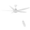 56 In Intergrated LED Ceiling Fan Lighting with White ABS Blade