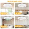 17.71in LED Ceiling Fan with Light Round Pendant Fan Lamp Low Profile Fan Light with 6 Fan Speed 3 Colors Remote Control APP Control Timer Function