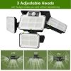 216 LEDs Solar Outdoor Light Motion Sensor Security Flood Lamp Wall Wireless Solar Lamp with 3 Adjustable Heads IP65 Waterproof for Garden Patio Garag