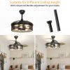 Ceiling Fan with Light - Flush Mount Ceiling Fans with Lights , Low Profile Ceiling Fans with Remote Control,42" Outdoor Ceiling Fans,Timing