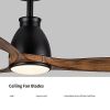52 In. Wood Grain Blades Intergrated LED Ceiling Fan with Remote Control