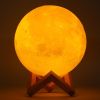 3D USB LED Night Lunar Light Printing Moon Lamp Moonlight Touch 3 Color Changing