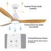 52 In.Intergrated LED Ceiling Fan with Antique Brown Wood Graiin Blade