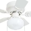 Hero 28" White Low Profile Ceiling Fan with Light
