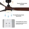 52 in. Integrated LED Indoor Brown Wood Ceiling Fan with Light Kit and Remote