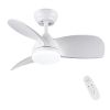 28 In Intergrated LED Ceiling Fan Lighting with White ABS Blade