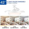 42 in. White Frame Retractable Ceiling Fan with Remote Control