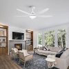 56 In Intergrated LED Ceiling Fan Lighting with White ABS Blade