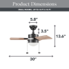 Finney 30" Oil-Rubbed Bronze Ceiling Fan with Light, 3 Blades, Pull Chains & Reverse Airflow
