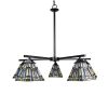Kinsey Mission Tiffany-style Blackish Bronze 5 Light Large Chandelier 30" Wide