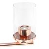 Modern 3-Light 15" Clear Glass and Metal Hanging Pendant Chandelier, Rose Gold