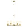 Modern 5-Light 20.5" Clear Glass and Metal Hanging Pendant Chandelier, Gold