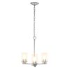 Modern 3-Light 15" Clear Glass and Metal Hanging Pendant Chandelier, Nickel