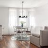 Modern 5-Light 20.5" Clear Glass and Metal Hanging Pendant Chandelier, Bronze