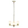 Modern 3-Light 15" Clear Glass and Metal Hanging Pendant Chandelier, Gold