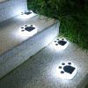 4pcs Cute Paw Shape Solar Lawn Light; Lawn Lamp IP65 Waterproof Outdoor Ground Lights Solar Charging Courtyard Light Decors