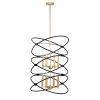 Transitional Gold/Matte Black Metal Chandelier Fixture; 8 lights ; 2-Tier-Candle Ceiling Light for Living Room; Bedroom; Dining Room; Dimmable; E12; W