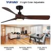 52 in. Integrated LED Indoor Brown Wood Ceiling Fan with Light Kit and Remote