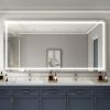84 in. W x 42 in. H Rectangular Frameless LED Light Wall Vertical/Horizontal Bathroom Vanity Mirror in Aluminum
