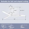 60 Inch Ceiling Fan With 6 Speed Remote Control Silver 3 Solid Wood Blade