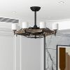 [Video]Matte Black Ceiling Fans With Remote Control 8 lights, DC Motor, 3 ABS