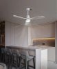 52 Inch Ceiling Fan Light With 6 Speed Remote Silver 3 Wood Blade Reversible DC